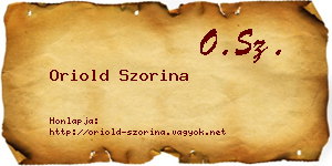 Oriold Szorina névjegykártya